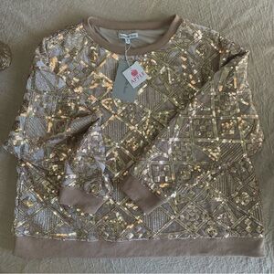 Apple Gold Sequin Women's Sweatshirt